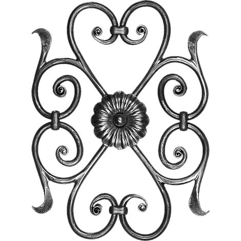 Composition de volutes d'ornement - Hauteur 3800mm Largeur 300mm rond Ø12mm - Fer forgé - À souder - DECO FER FORGE