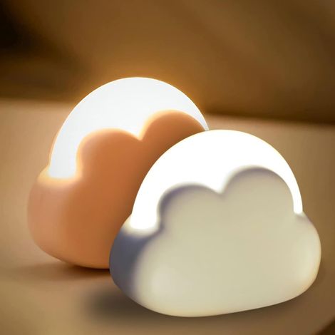 Lámpara de noche regulable con forma de nube – juego de 2, recargable por USB, ideal para la decoración de habitaciones de bebés, niñas o mujeres. (1/4)