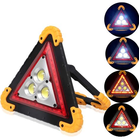Tragbare LED-Arbeitsleuchte, Notfall-Warn-Taschenlampe, Dreieck-Ampel, COB, wiederaufladbar, tragbares Auto-Reparatur-Flutlicht, 30 W
