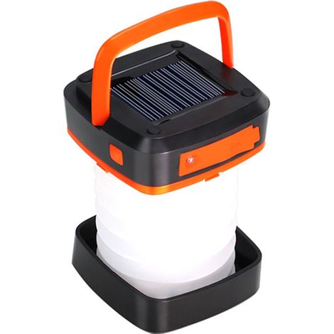 Faltbare, solarbetriebene Campinglampe, wiederaufladbar, tragbare Campinglampe/Powerbank, geeignet für Camping, Angeln und Notfälle, 1 Stück. (1/4)