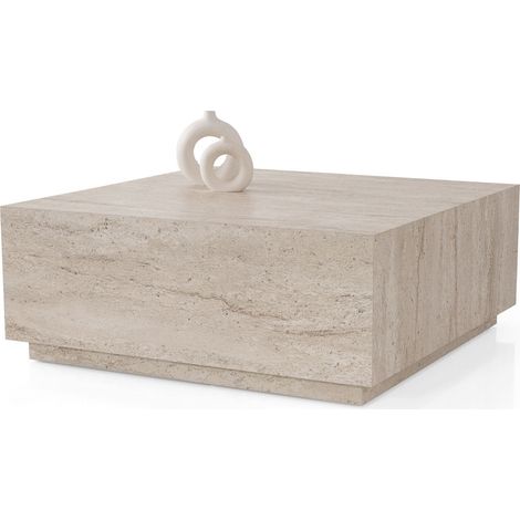 EYRA - Table basse carrée beige 90 cm