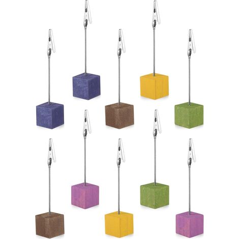 pièces photo clips avec Holzsockel Memo Clip Halter avec