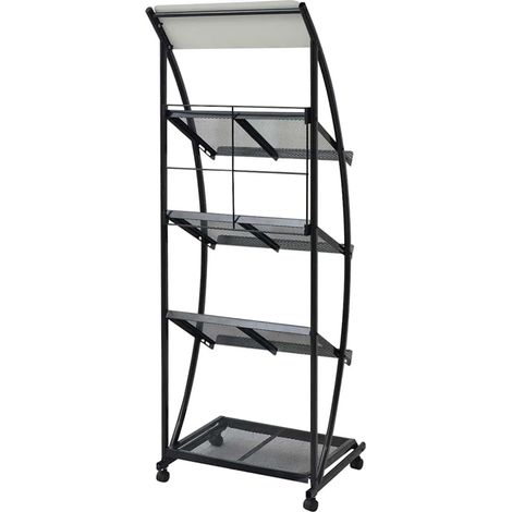 Maison Exclusive - Porte-revue 47 x 40 x 134 cm Noir et blanc A4 (1/5)