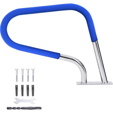 Pool Handlauf 76,7x56,4 cm – 304 Edelstahl – 385 kg Belastbarkeit – Nylongriff rutschfest – Für Bad, Pool, Whirlpool – Für Senioren, Kinder, Erwachsene