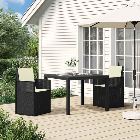 Sillas de comedor de jardín 2 pcs Antracita y Crema PP