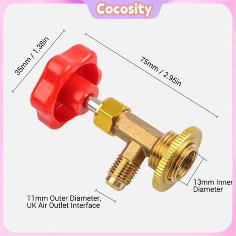 Cocosity Valve de Perçage pour Réfrigérant R12/R22/R410/R600a - Climatisation Maison et Réfrigérateur Rouge pour R134A (1/5)