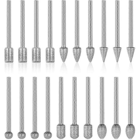Set mit 20 Diamantbohrern zum Schleifen und Steinschnitzen (1/5)