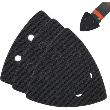 patins ponçage triangulaires rechange 6 trous 93 x 93 x 93 mm lot de 3 Noir (1/4)
