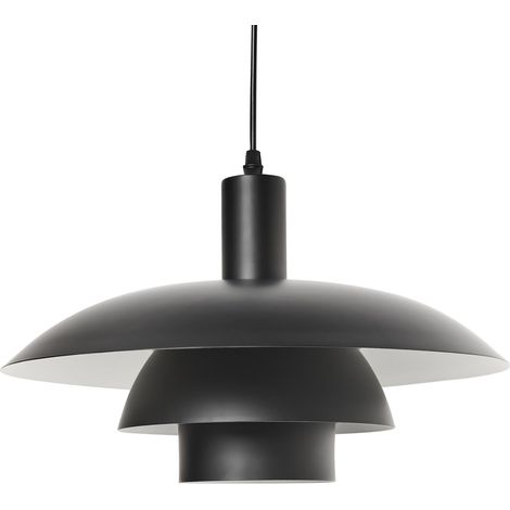 Lampe Suspendue Vintage en Métal Plafonnier Lampe Pendante Noire Hilba (1/5)