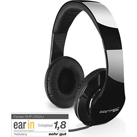 FANTEC SHP-250AJ-BB - Cuffie stereo (175 x 75 x 195 mm), Nero (1/5)