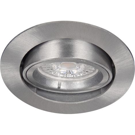 Spot BE BEST 1/4 de tour IP65 BBC GU10 rond orientable, alu brossé IP65 - EUROPOLE - 236523 (1/3)