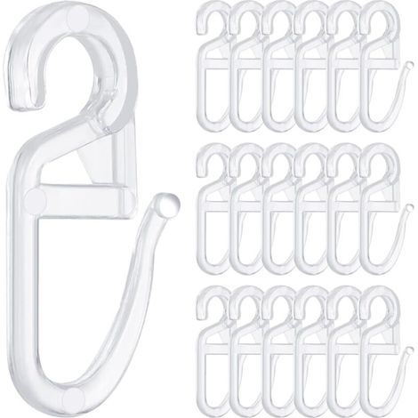 150 Pieces Curtain Hooks with Eyelets, Ø 6 mm Curtain Hook, Plastic Curtain Hook, Curtain Rail Hook for Curtain Rails and Rods Curtain Accessory (Transparent)