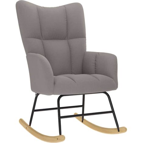 Silla mecedora de tela gris taupe vidaXL (1/5)