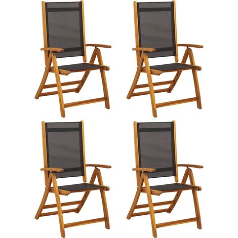 Maison Exclusive - Sedie Giardino Pieghevoli 4pz Legno Massello Acacia e Textilene
