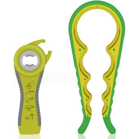 Set mit 2 grünen manuellen Dosenöffnern, multifunktionaler Glasöffner 5 Zoll (1/2)