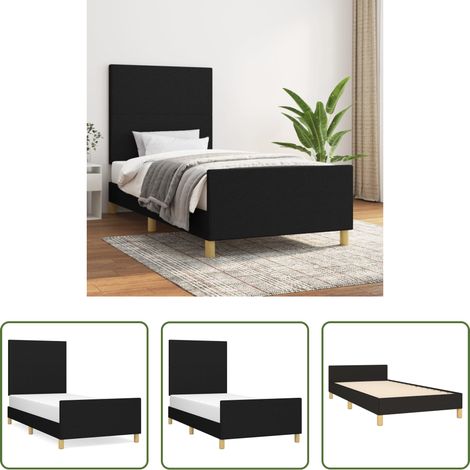 Kopfteil - Bettgestell ohne Matratze Schwarz 80x200 cm Stoff (1/5)