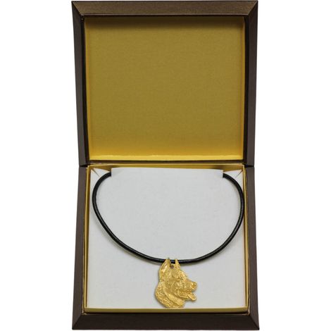 Beauceron Französischer Schäferhund – Hundehalskette in Geschenkbox, vergoldeter Anhänger für Hundeliebhaber, beeindruckendes Schmuckstück von Art-Dog (1/5)