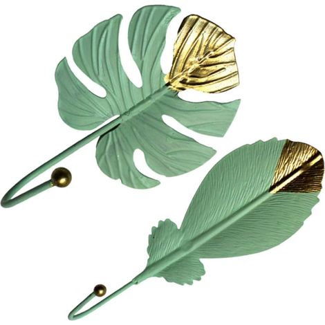 muraux Healeved en fer forgé en forme de feuille lot de 2