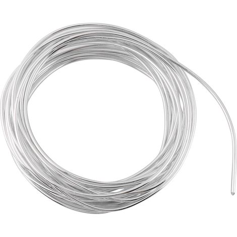 Fil aluminium oxydé rond 2mm, rouleau de 5 mètres, fil de bricolage pour création de bijoux, accessoires de loisirs créatifs, couleur argent.