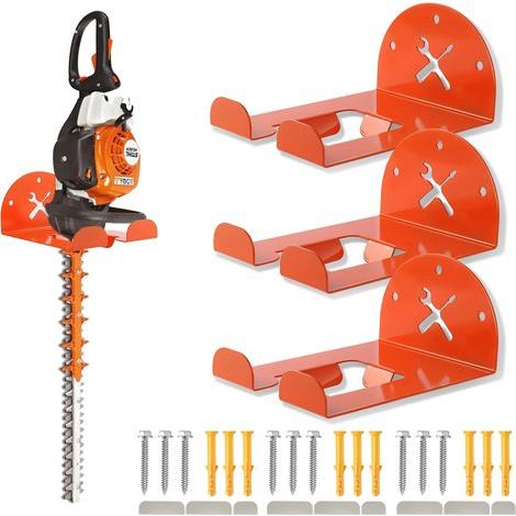 Support Mural Débroussailleuse Renforcé 20cm Garage Rangement Outils Jardin Electriques Taille Haie Souffleur (1/4)