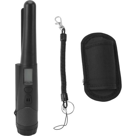 Metal Detector Pinpointer IP66 Waterproof Handheld Pin Pointer Wand with LCD Screen for Treasure Hunting Gold Detecting Built in Flashlight Black