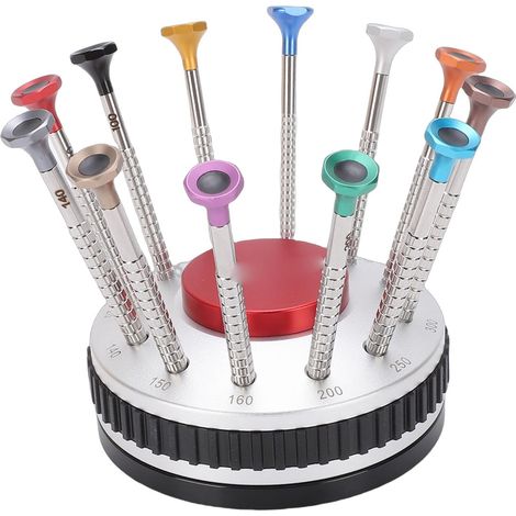 Coffret de tournevis, inox, plat, pour montre et électronique (1/5)