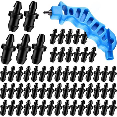 Lot de 100 bouchons de 6,35 mm (1/4 pouce) pour trous de drainage goutte à goutte, pour jardin et pelouse. (1/4)
