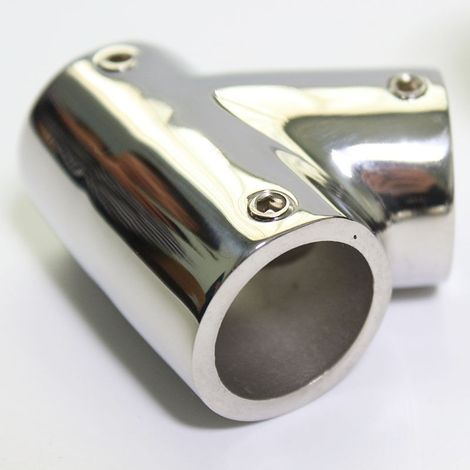 Accessoires pour auvent à 60 degrés en acier inoxydable 316, finition polie miroir, quincaillerie marine et nautique avec té droit de 7/8 pouce. (1/3)