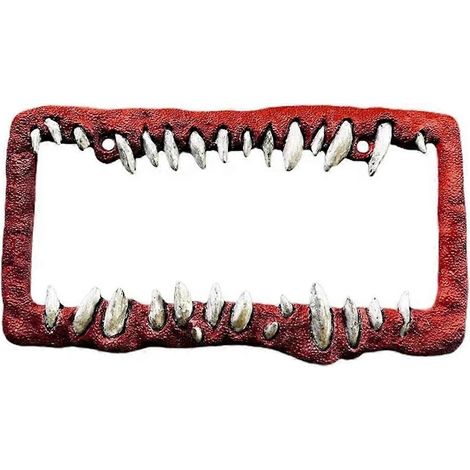 Cadre de plaque d'immatriculation avec dents d'horreur, support de plaque d'immatriculation, accessoires extérieurs pour plaques d'immatriculation avant et arrière. (1/5)