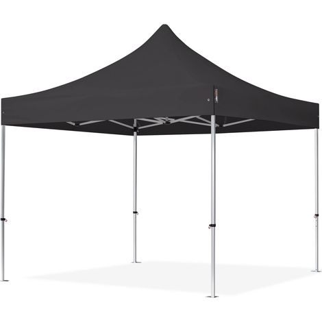 3x3m Pop Up Gazebo PROFESSIONAL Aluminium 40 mm, black High Performance Polyester approx. 400g/m²
