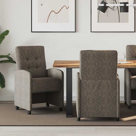 Esszimmerstühle mit Rollen 2 pcs Dunkelgrau 58 x 67 x 97 cm