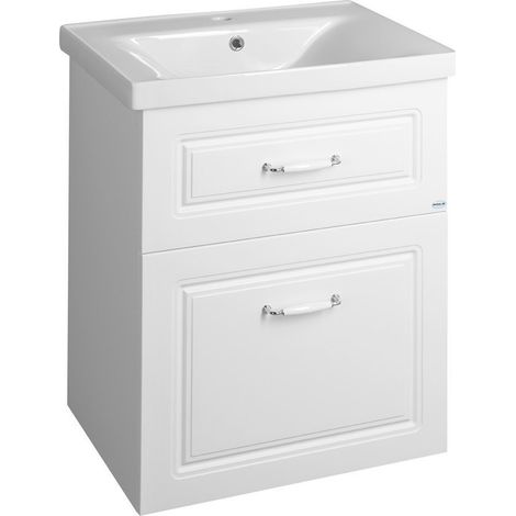 FAVOLO Meuble sous-vasque 57x72,5x44,6cm, blanc mat (1/3)