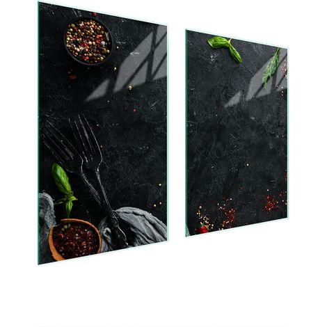 PANNELLO PROTETTIVO IN VETRO PER CUCINA 65x52 ARDESIA (1/5)