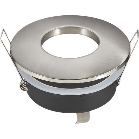 Portafaretto GU10 / MR16 per doccia cromoterapia IP54 84mm Nickel satinato Rotondo Aigostar