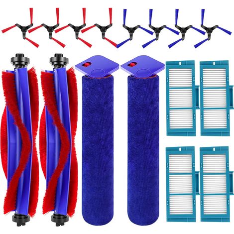 Lot de 16 accessoires pour aspirateurs Dyson Spot+ Scrub AI Wet and Dry Robot Aspirateur, pièce de rechange avec 2 brosses à rouleaux, 2 serpillères à rouleaux, 4 filtres HEPA, 8 brosses (1/5)