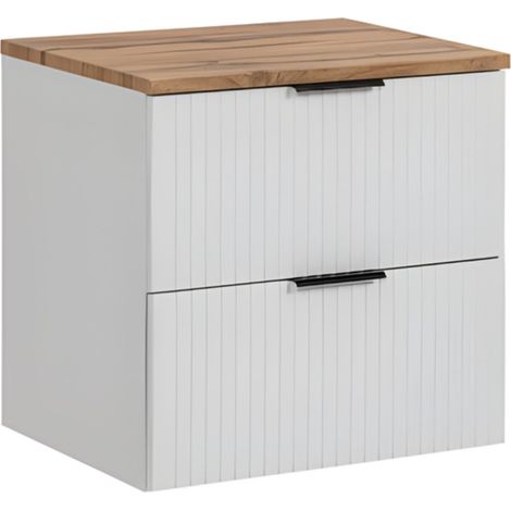 Set für das Badezimmer NOXERA 60 cm – Mattweiß und Wotan-Eiche