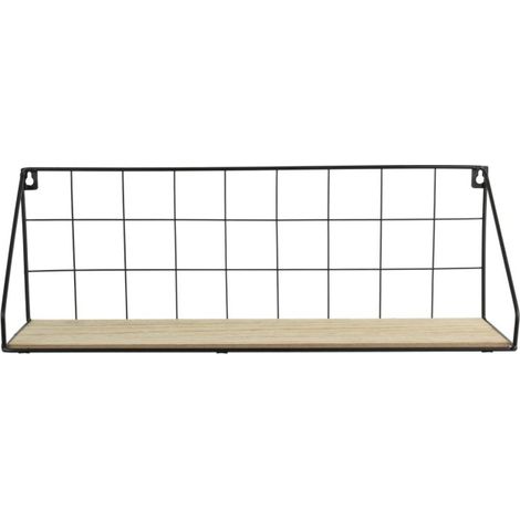 Étagère Murale Design "Hulka" 45cm Naturel & Noir (1/3)