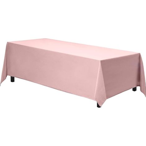 1 Nappe Satin, 228x335CM, Polyester, Rose, Sans Couture, Mariage Fête
