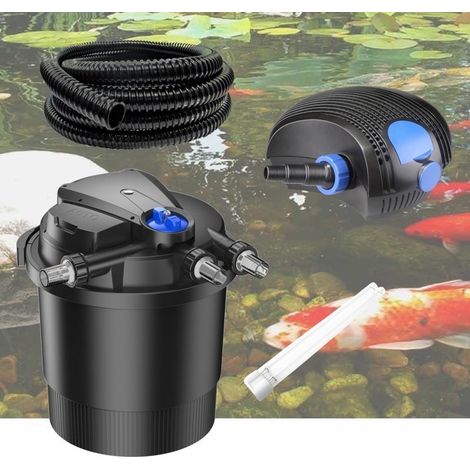 Kit Filtre Pression Bassin UV 36W, Ampoule UV rechange, Pompe, Tuyau 40000 L. Filtration complète bassin de jardin (1/5)