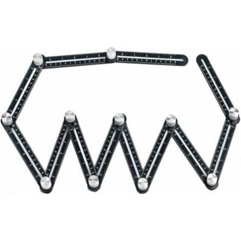 BRICOOMARKET Règle de mesure multi-angle universelle, localisateur de trous de carrelage réglable, règle à douze angles (1/5)