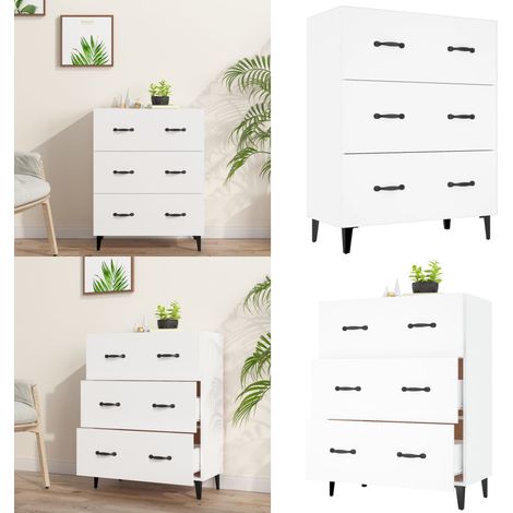 Sideboard Weiß 69,5x34x90 cm Holzwerkstoff - Schreibtisch - Wohnzimmermöbel - Sideboard - Regal - Holzmöbel - Home & Living (1/5)