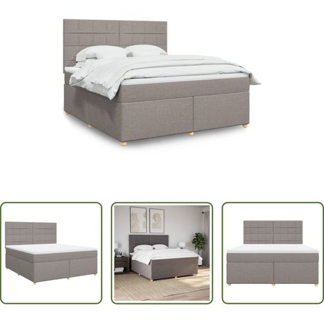 vidaXL Taschenfederkern - Boxspringbett mit Matratze Taupe 180x200 cm Stoff (1/5)
