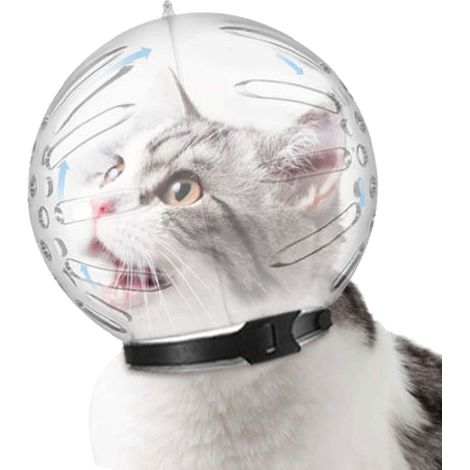 Muselière pour chat – Muselière respirante transparente pour chat avec capuche réglable – Muselières de protection et anti-morsure pour petits animaux de compagnie, chats, chatons (1/5)