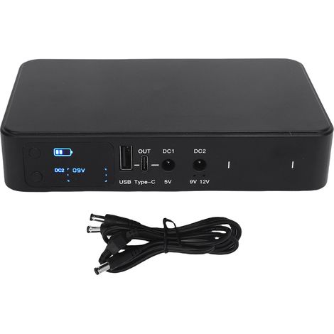 Alimentation sans interruption 10400mAh, Mini batterie de secours UPS pour routeur, caméra de sécurité, USB type C, sortie DC 5V 9V 12V