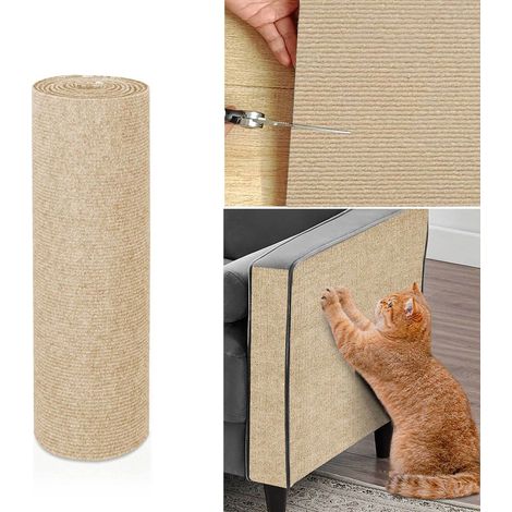 Tapis à griffer pour chats - Planche à griffer auto-adhésive pour chats - Tapis d'escalade auto-adhésif découpable pour chats - Planche à griffer durable et résistante aux chocs - Pour protéger les ta (1/5)