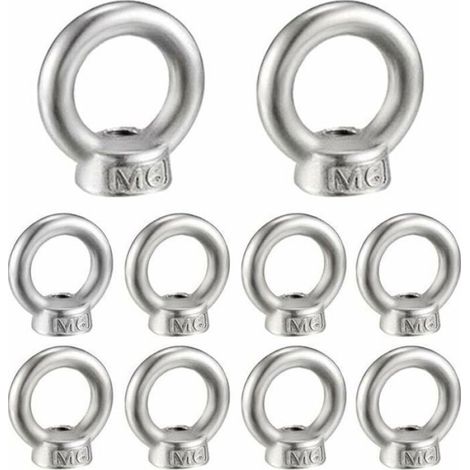 Écrou À Œil - M6 - Acier Inoxydable 304 - Diamètre Extérieur 17,26 Mm - Épaisseur 5,5 Mm - 10 Pièces (1/4)