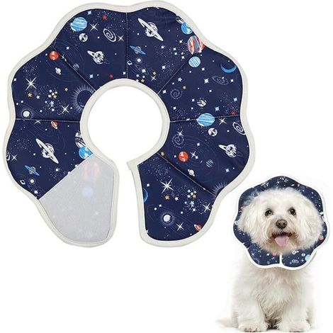 Collerette pour Chien Anti Lechage. Collier Lune. Colerette Chat. Taille Ajustable. pour Cicatrisation Post-opératoire. Coupe des Ongles. Bleu (L) (1/5)