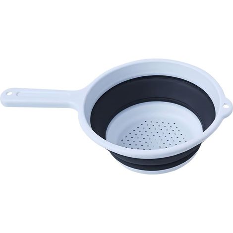 Passoire Pliable Silicone,Panier de Lavage de Silicone Pliable avec Poignées,Tamis à Pâtespassoire Pliable,sans BPA Nourriture Passoire de Cuisine,Passoire à Pâtes Peu Encombrante,Blanc (1/5)