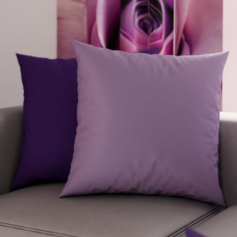 Lot de 2 Taies d'oreiller de Lit 35x35 cm, Housses de Coussin Unies Double Face Lilas et Violet, Taie Oreiller 100% Microfibre, Fabriqué en Italie (1/3)