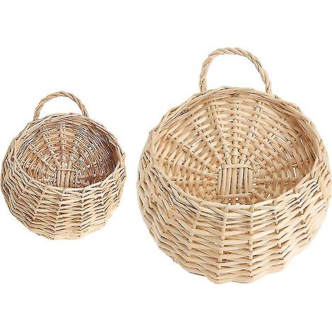 2 Stück Hängekörbe aus Rattan